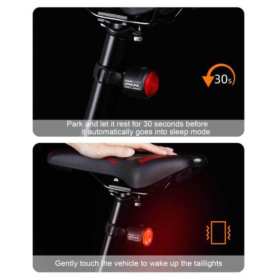 Bicycle Tail Light with Brake Sensor Waterproof USB Rechargeable Universal MTB Road Mountain Bike Cycling Night Riding Warning Rear Lamp