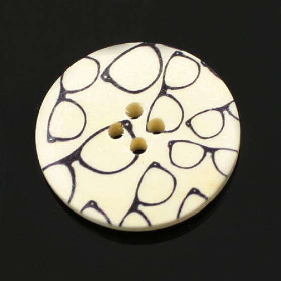 25 st 30 mm 4 hål flerfärgade träknappar för scrapbooking, sömnad, DIY-pärlor