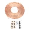 25ft Brake Line Tubing Copper Nickel Plated 3 16in OD with Fittings for Hydraulic Braking Fuel System(Gold )