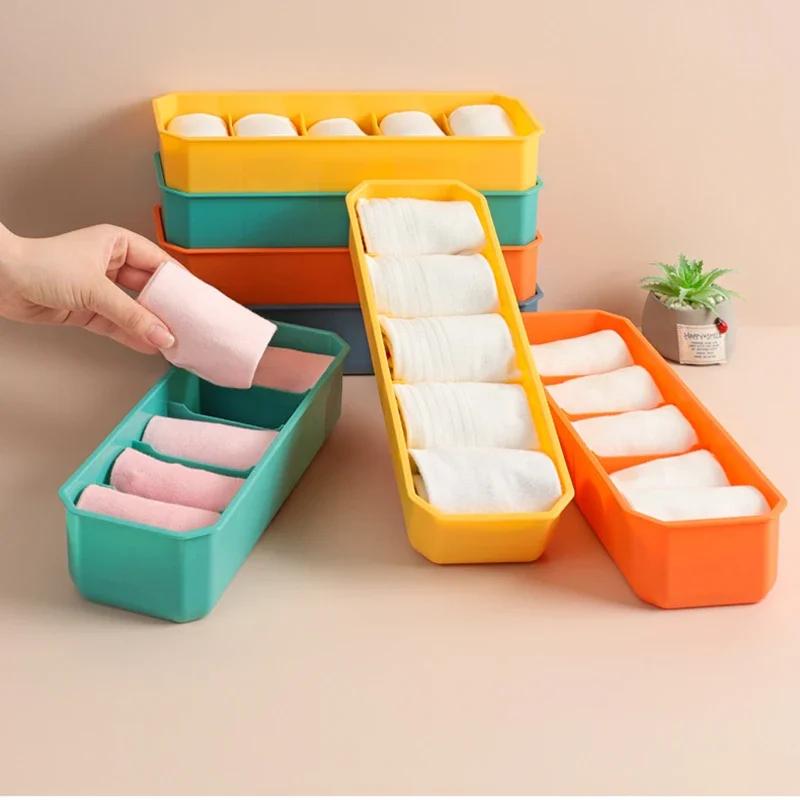 Plastic Stackable Drawers For Wardrobe Things Storage Items Box Grid 5 Desktop Organizer Cosmetics Underwear Baby Clothes Diaper