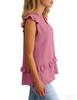 2026 Summer European & American Women's Solid Color Ruffled V-Neck Vest