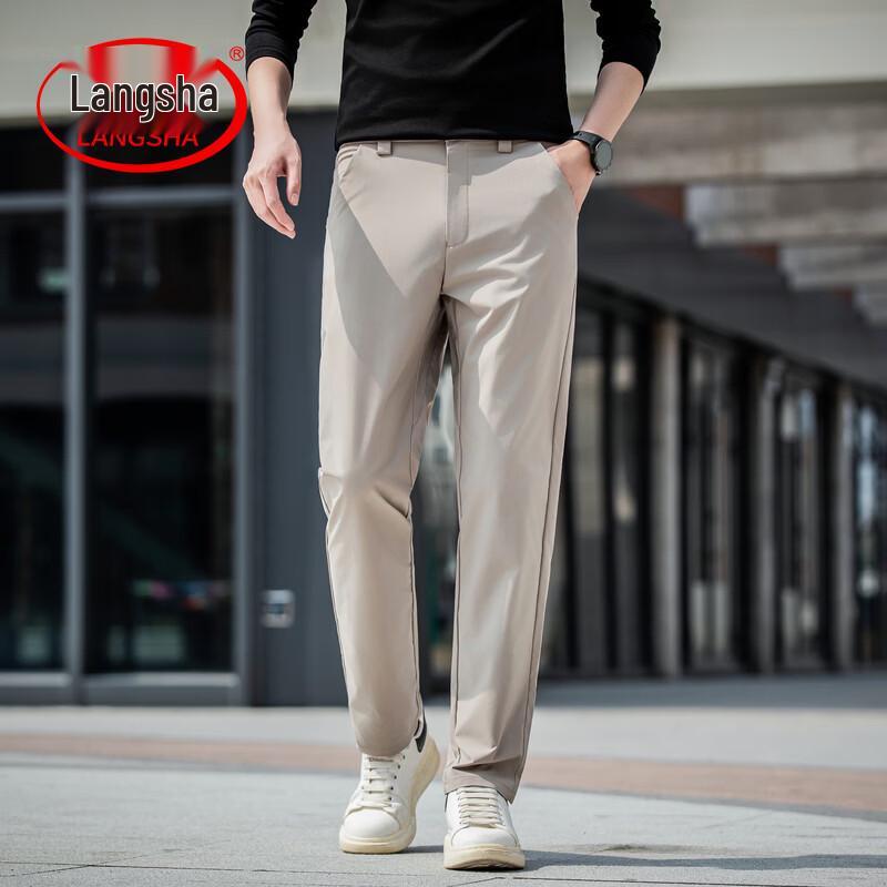 

LangSha Men s Lightweight 3-Proof Straight-Leg Casual Pants 3XL