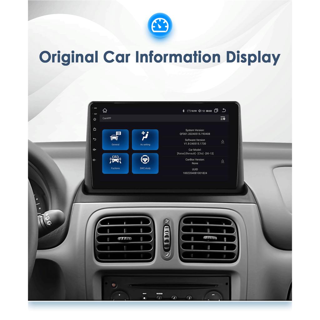 OSSURET Car Intelligent Systems Carplay Android Car Radio for Renault Clio 2 2000-2012 Multimedia Video Player WIFI Intelligent Screen Autoradio RDS