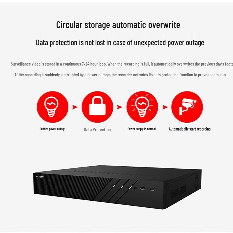 Hikvision 8-Channel 1-Bay PoE NVR CN plug (adapter included)