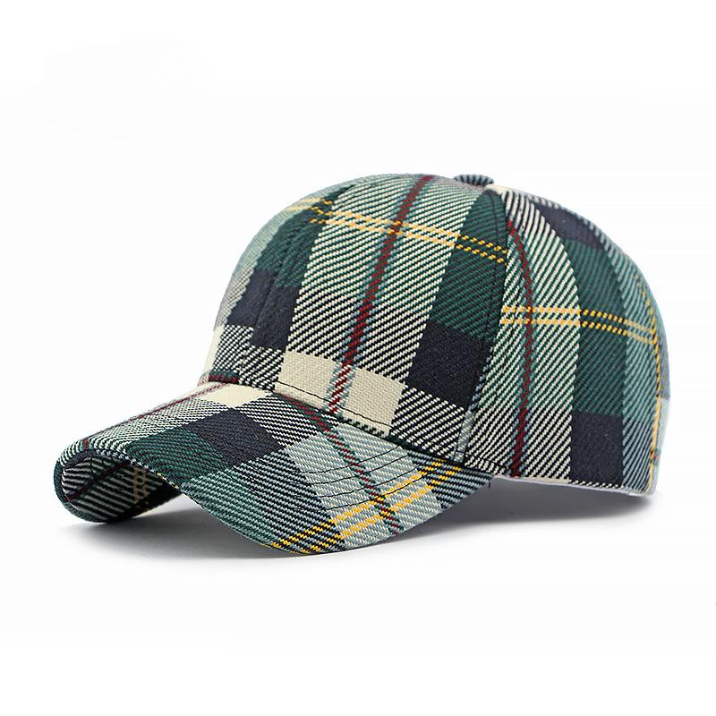 Frühling und Herbst Neue Koreanische Mode Karomütze Damen Klassisch Persönlichkeit Hartes Dach Karierte Baseballkappe Herren Lässig Street Caps