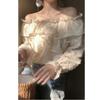 Romantic Lace Blouse For Women With 3d Print Soft Satin Fall Spring Casual Wear