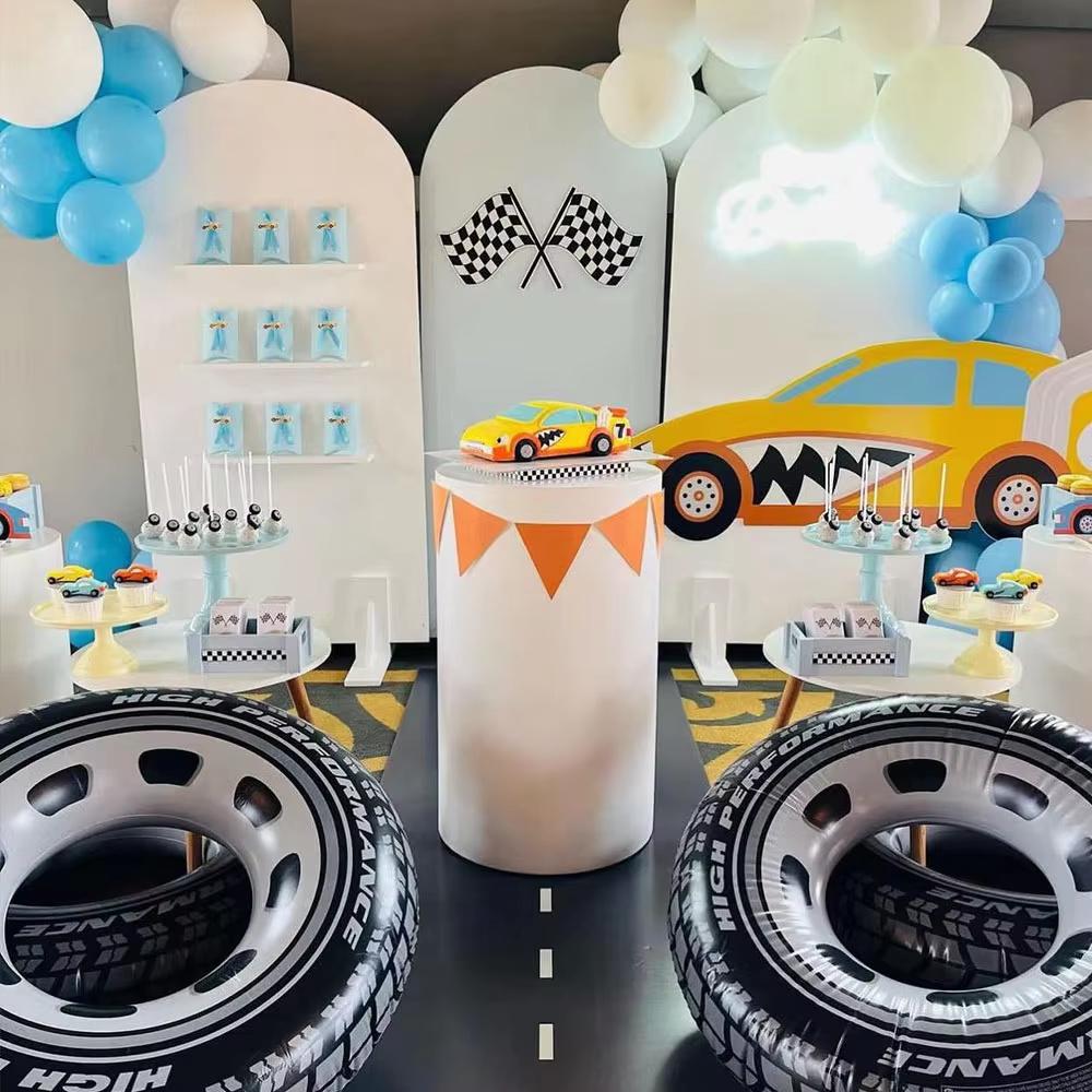 5pcs 30inch Wheel Balloons Race Cars Hot Wheels Birthday Party Decorations Supplies for Men Cars Theme Birthday Party Supplies