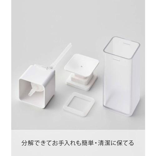 Yamazaki One-Hand Dispenser, White, Approx. 5.5cm W x 5.5cm D x 18.5cm H, Plate, Detergent, Lotion, Alcohol Compatible, Easy to Clean, 5215