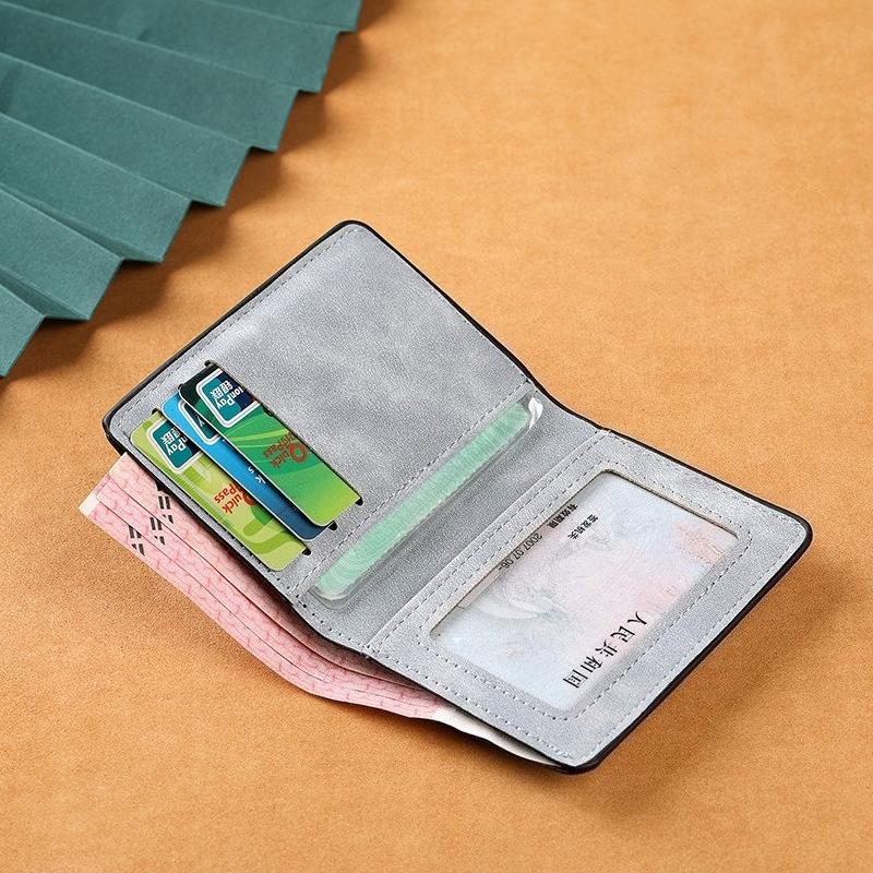 Men’s Slim Bifold Wallet PU Leather ID Card Holder Driver License Wallet Thin Business Card Organizer Pocket Purse