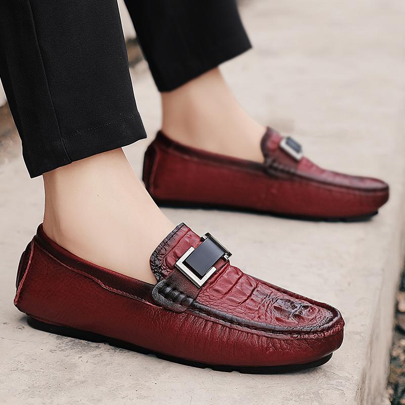 2025 Luxury Designer Penny Loafers Men Handmade Genuine Leather Casual Shoes Driving Flats Slip on Soft Man Moccasins Mens Shoes