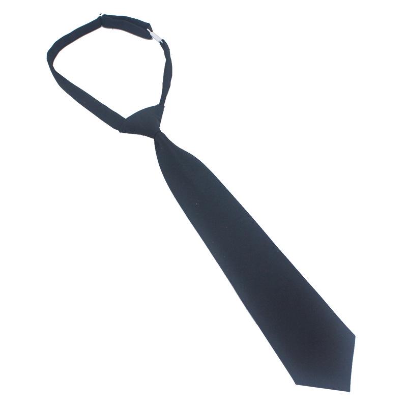Korean Style Black Solid Color Tie - 7cm Women's Fashion Casual JK Uniform Accessory