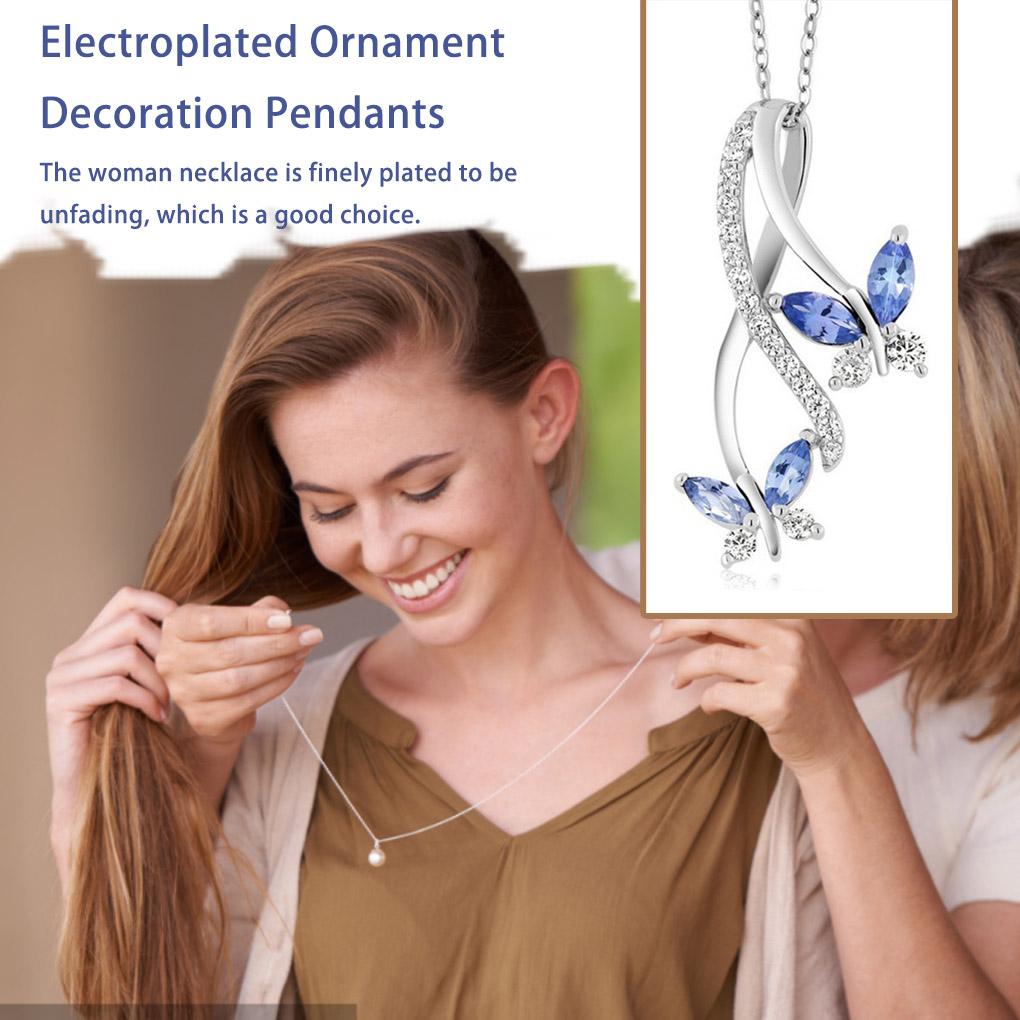 Women Necklace Decorative Elegant Exquisite Replacement Plated Unfading Girls Ladies Choker Pendant Jewelry Birthday Gift