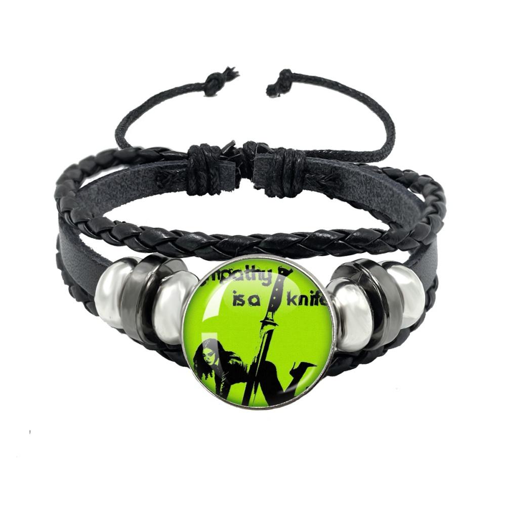 Album BRAT Charli XCX Kreatives Schwarzes Seil Knopf Glas Cabochon Lederarmband Schmuck Charme Fans Geschenk