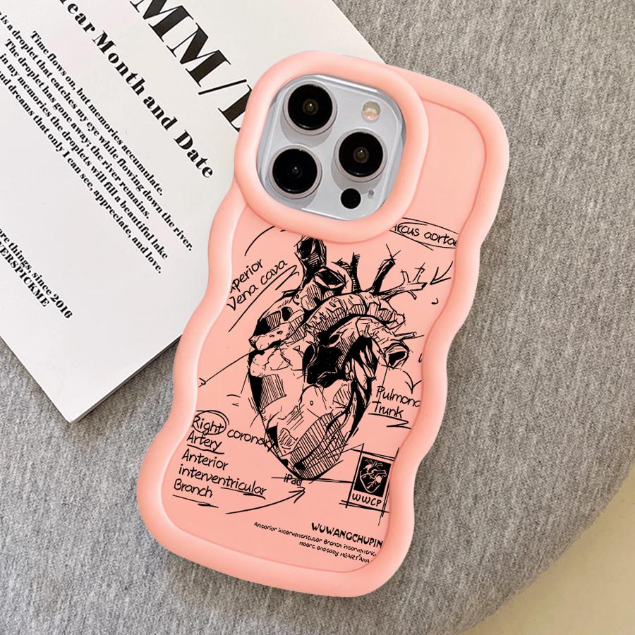 Minimally Designed Organs Soft Phone Cover Case for iPhone 15 Plus 14 13 8 XR 12 16 Pro Max 17 Air 11
