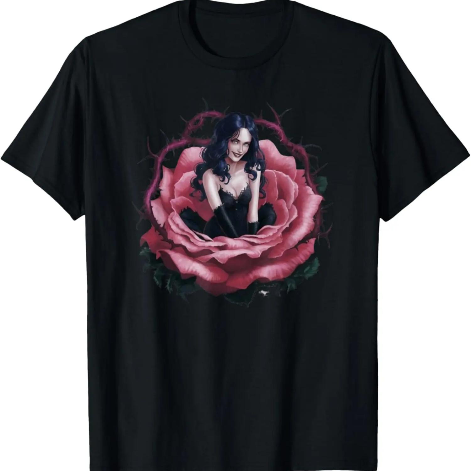 

Woman in black rose with thorns, gothic style T-Shirt XXXXXL чорний