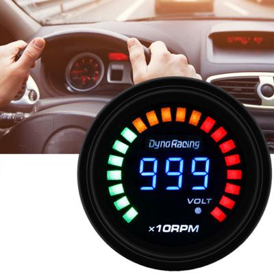 Auto Tachometr 20 LED 52mm ABS 0-10000RPM Auto Displej Měřič rychlosti pro 12V 4/6/8 válec Benzín Benzín Auto