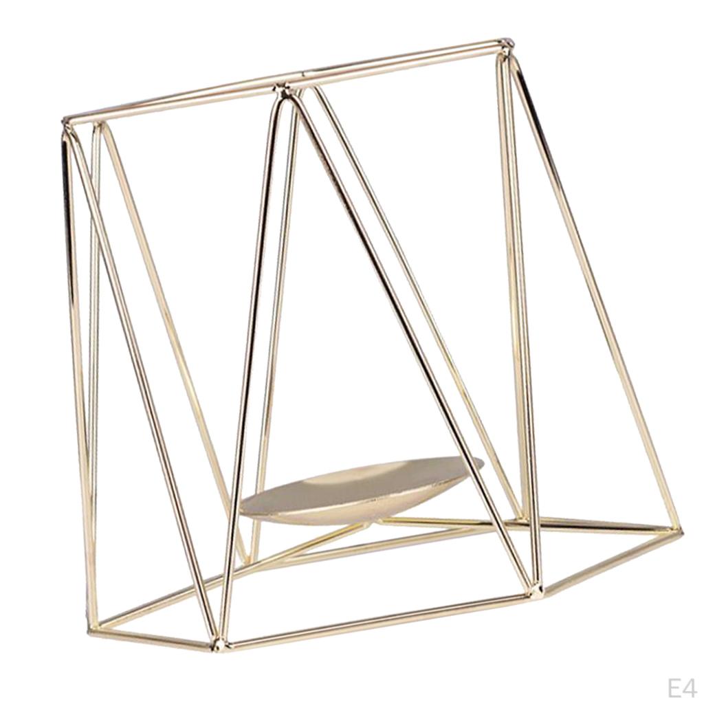 3 Geometric Candle Holder Metal Tea light Decor Candlestick