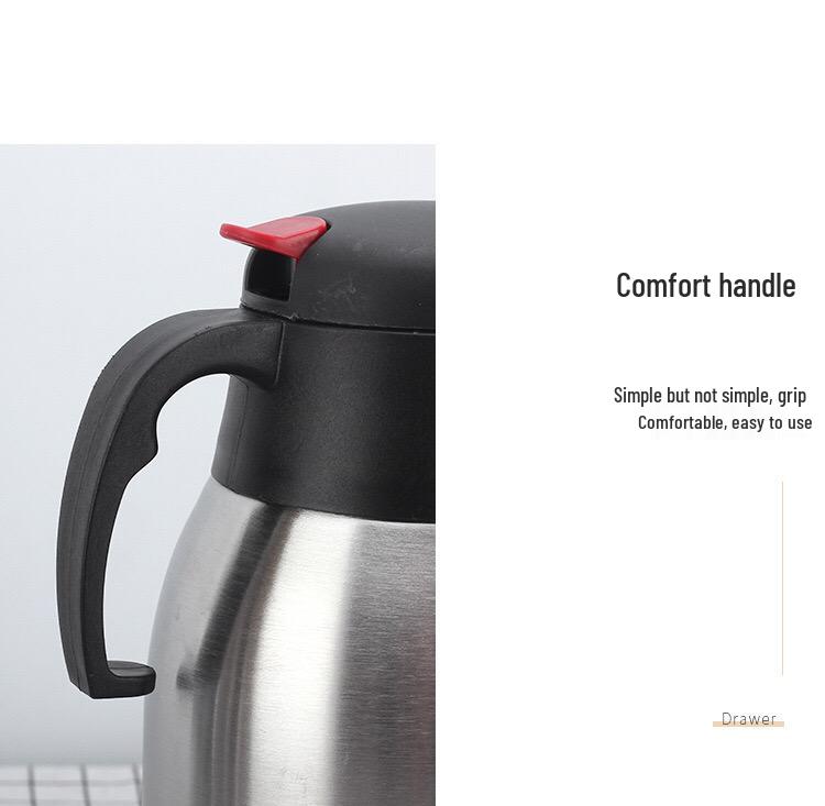 European Stainless Steel Insulated Kettle - Large Capacity Thermos for Hot Water and Tea