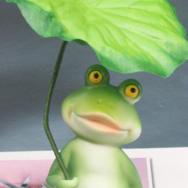 Weather Resistant Frogs Garden Statue With Umbrella Resin Statue Decoration For Yard Aquariums Landscape Props