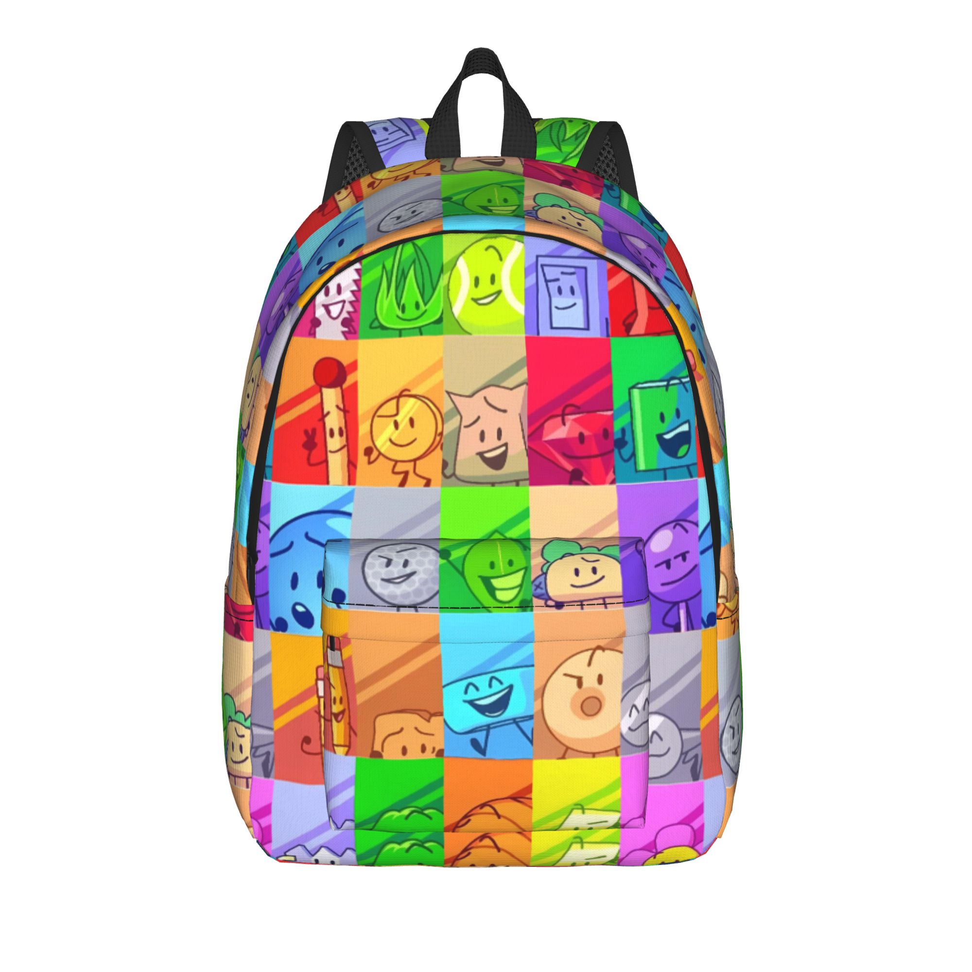 BFDI Alle Personages Rugzak Kampeerrugzakken Tiener Hoge Kwaliteit Zacht Middelbare School Tassen Leuke Rugzak M