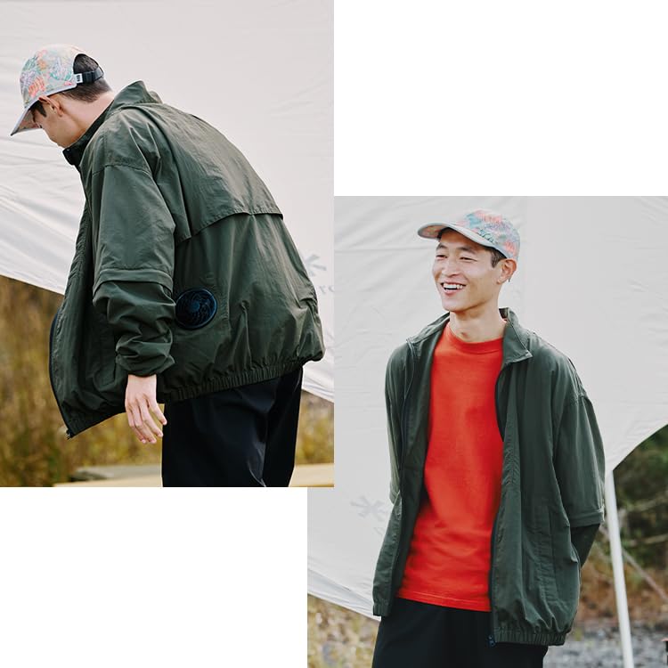 Kiu Waterproof and Air Long or Short Lightweight Nylon Jacket with Heatstroke Heat and Air-Conditioned Blouson, Water-Repellent, Conditioned, Sleeve,