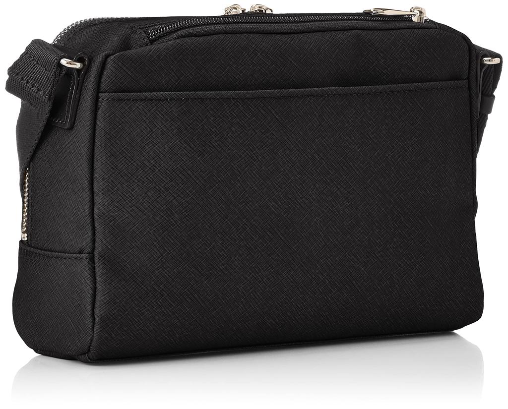 Ultima Tokyo Men's Silvio Shoulder Bag, Cotton Canvas and Leather, Black, Free Size (59639)