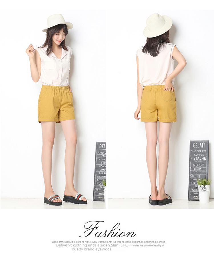 Women's Candy Color Elastic Waist Beach Shorts - Plus Size, Loose Fit, Wide Leg, Summer Home & Sports Cotton Leggings