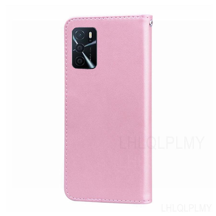 Rose Leder Brieftasche Flip Case Für OPPO A76 A96 A16 A77 A52 A72 A74 A54 A94 A78 5G A98 A15 A31 A91 A57 A16S A5 A9 2020 Hülle