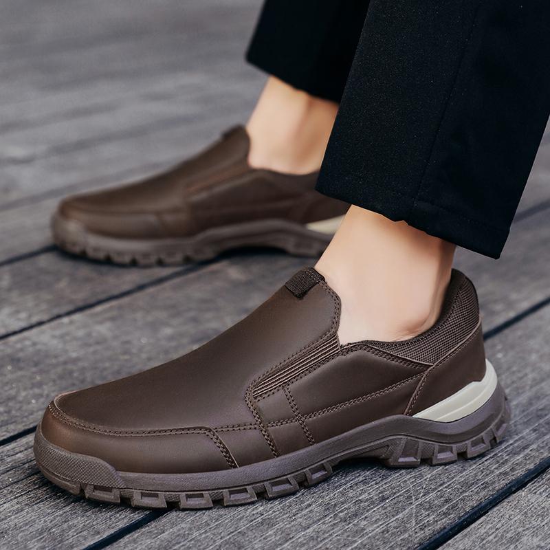 Genuine Leather Men Casual Shoes Black Brown Business Formal Shoes Lightweight Man Loafers Comfortable Male Footwear Moccasins