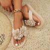 Women's Slip-On Thong Sandals with Double Floral Accent