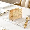 Porte-serviettes rétro en métal vertical pour bureau, porte-mouchoirs de table design carré ajouré, présentoir de rangement de papier pour restaurants, dîners, bureaux