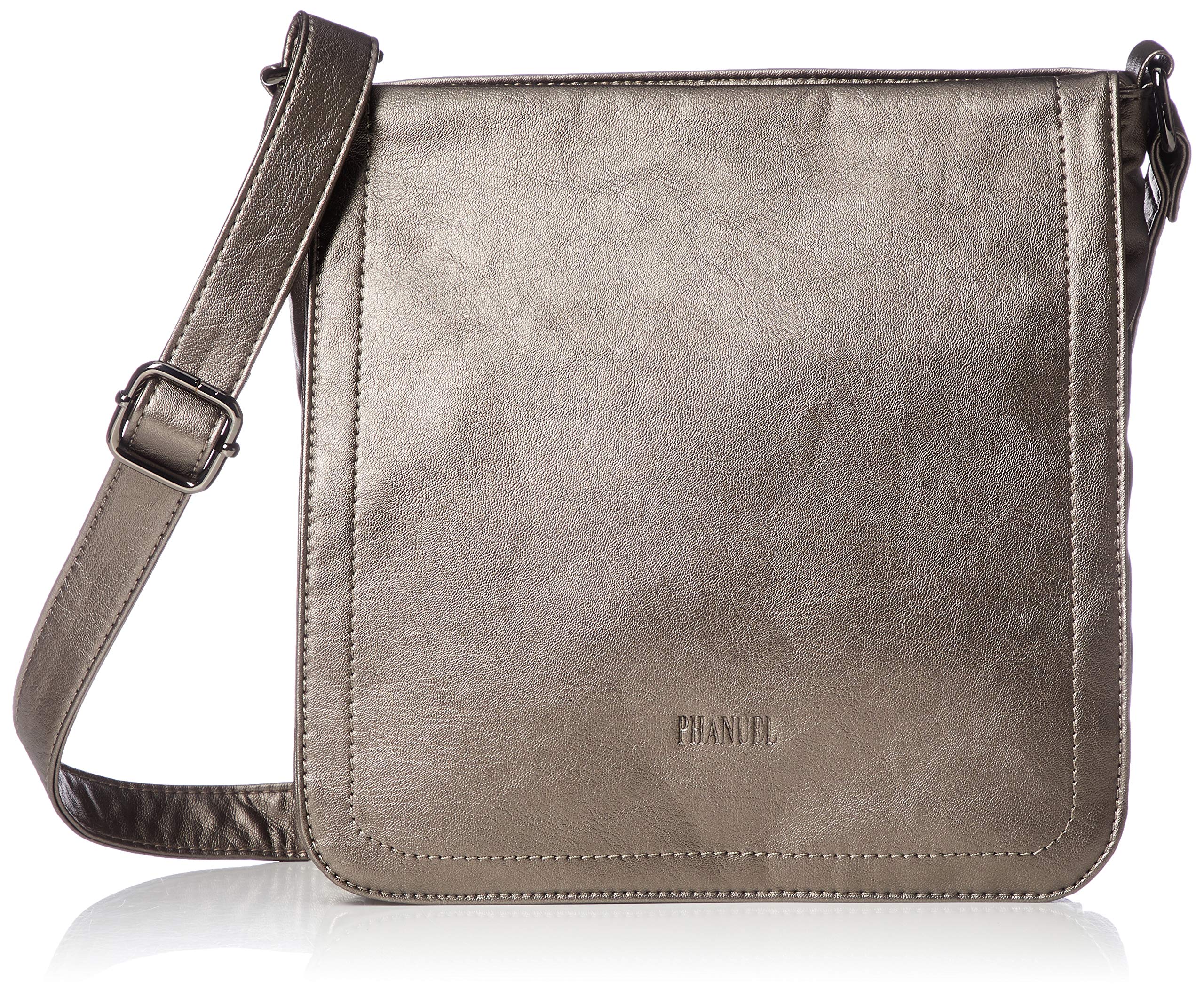 

9 Pockets Storage Capacity Crossbody Shoulder Unisex Travel Zipper Included BRONZE [Fanuel] [Lightweight] Multi-Storage A3877-1 бронзовый