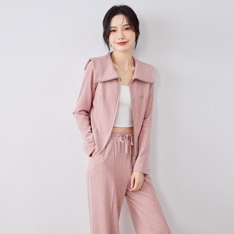 TERRE BLEUE Women's Casual Lapel Cardigan & Wide-Leg Pants Set