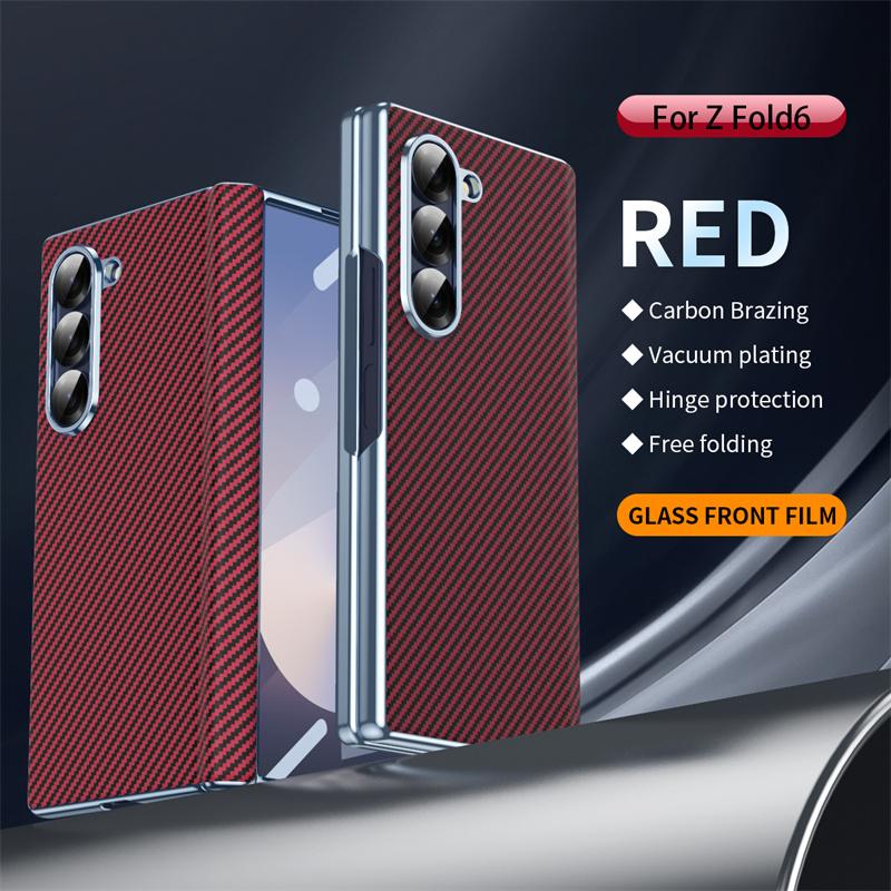 

Aramid Fiber Pattern Phone Case for Samsung Galaxy Z Fold 7 6 5 4 Fold7 Fold6 Fold5 Magnetic Back Cover with Mirror Film YYC004 Galaxy Z Fold7