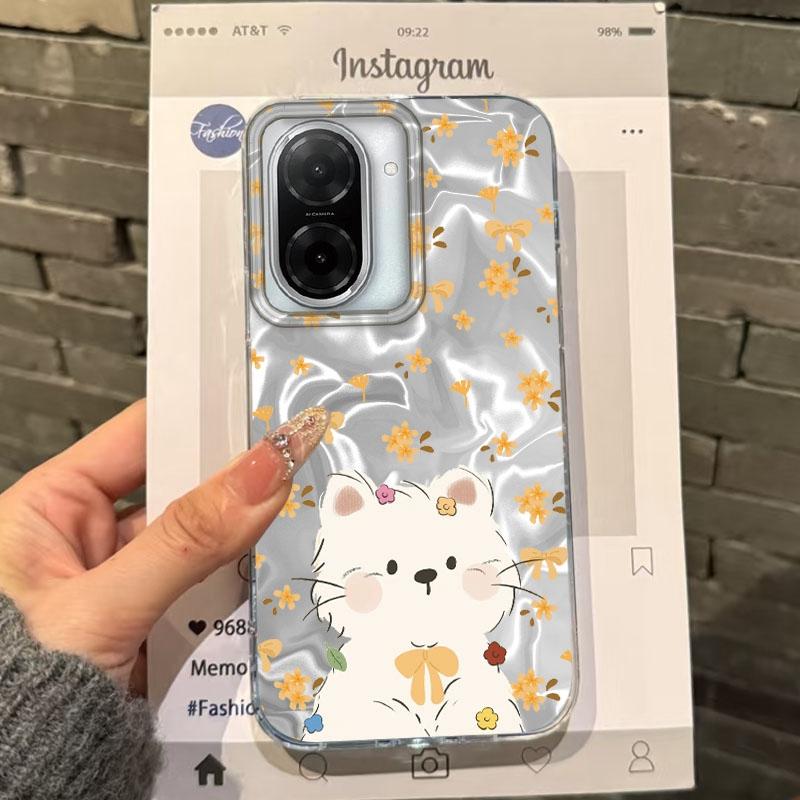 

Cute Cat Small Flowers Women Girls Case For Xiaomi Redmi Note 14 Pro 14C 13C 10 9A 9C 13 12 11 10S 9 8 Plus A5 A4 A3 A2 A1 Cover Redmi 9A