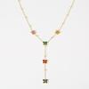 Gradient Cubic Zirconia Mini Butterfly Pendant on Gold Chain Luxury Necklace