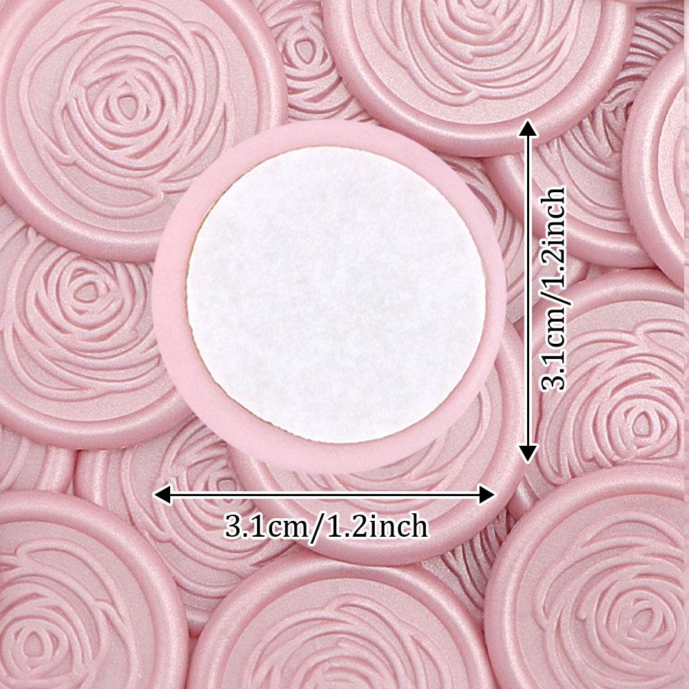 25pcs Peony Wax Seal Stickers - Pink Wedding Invitation Envelope Botanical Seal Stickers, Self- Adhesive Antique Gold Stickers,
