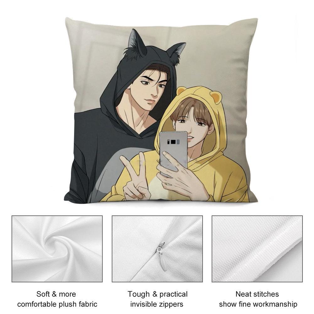 j-Jinx BL Comics Pillow Case Short Plush Sofa Decorative Gift Home Double-sided Printing Cushion