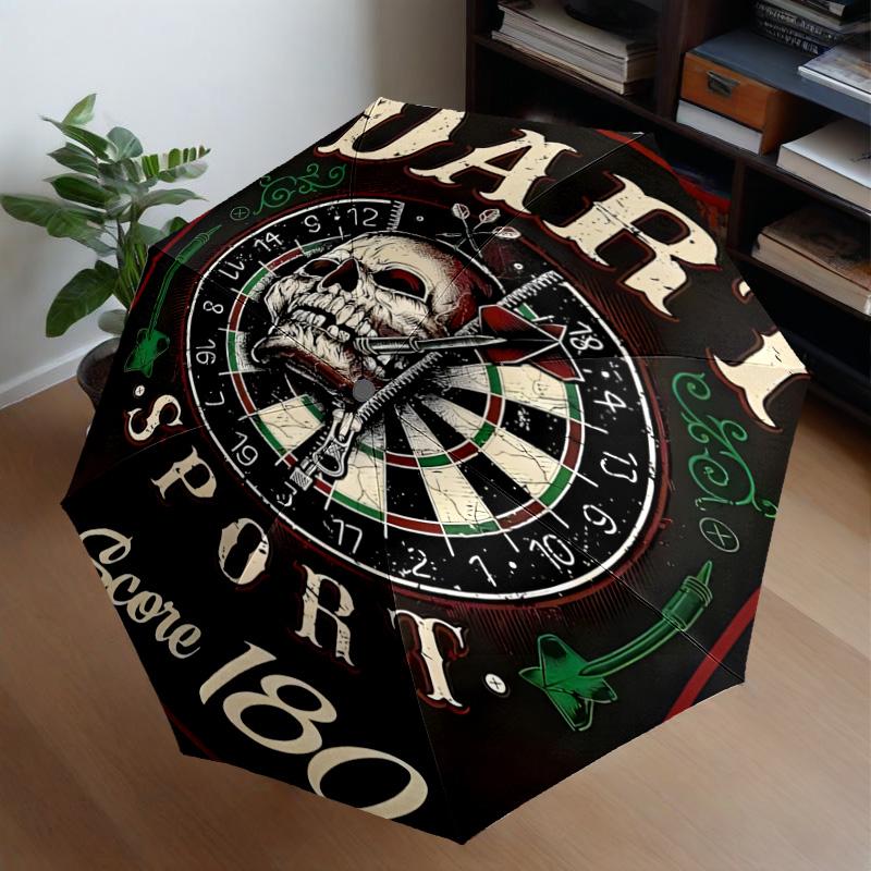 Throw darts Printed Umbrella 8-Frame for Travel, Camping, Casual Lightweight Portable Umbrella, Essential for Every Family Holidays Gift