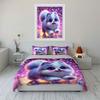 Cute And Dreamy Puppy With Colorful Lights Printed Duvet Cover Set1 Duvet Cover+2 Pillowcasemulti Size Bedroom Bedding Decor