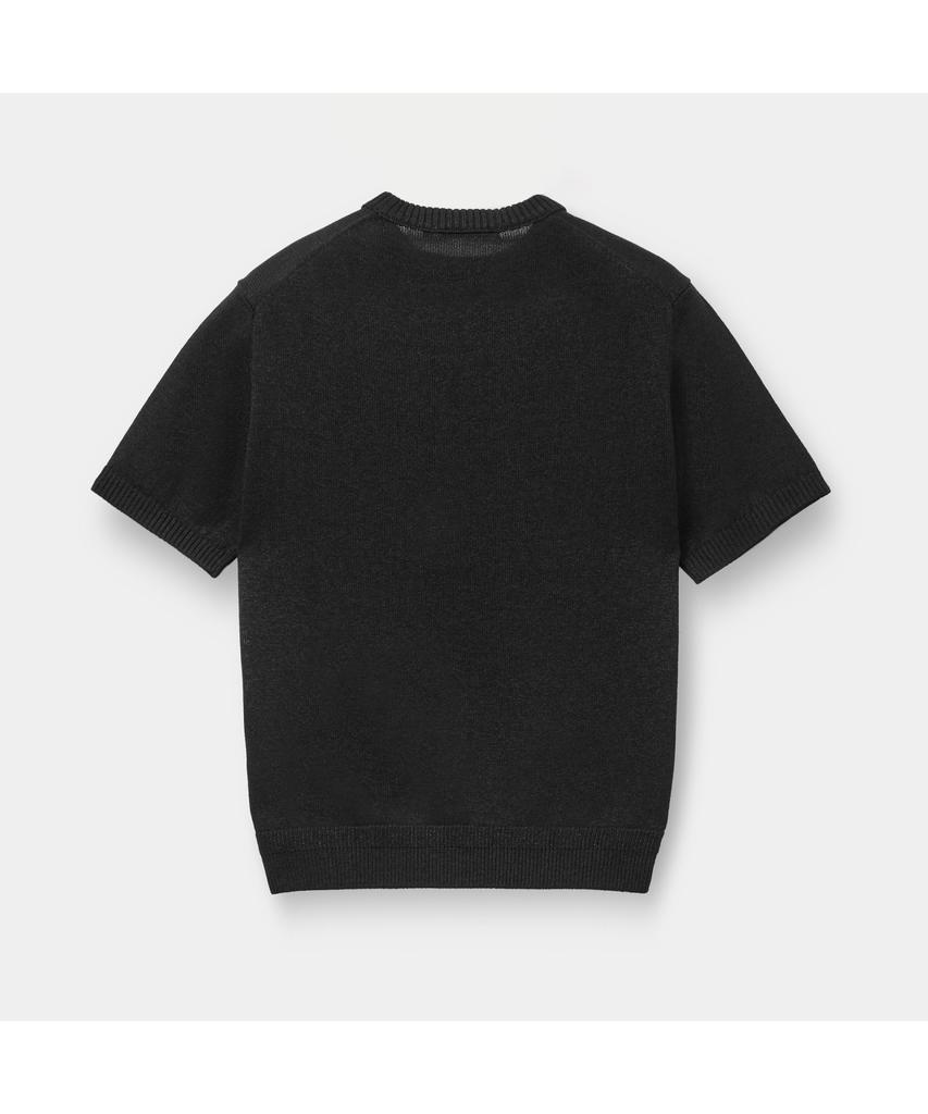 Silijeu Paper Yarn Crew Neck Sweater Sawam26701Bkx