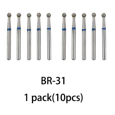 

10Pcs/Pack Br-31 Dental Diamond Burs Drill Dentistry Handpiece Handle Diameter 1.6Mm Dentist Tools Br-41 Tr-13 Fo-32 Sf-41 Professional Grade