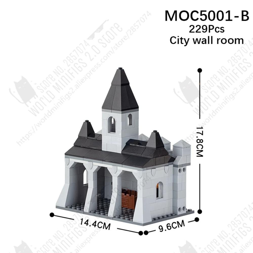 MOOXI MOC Medieval Castle City Wall Tower Architecture Military Building Blocks Adult Set Bricks Assembly Kids Toy Birthday Gift