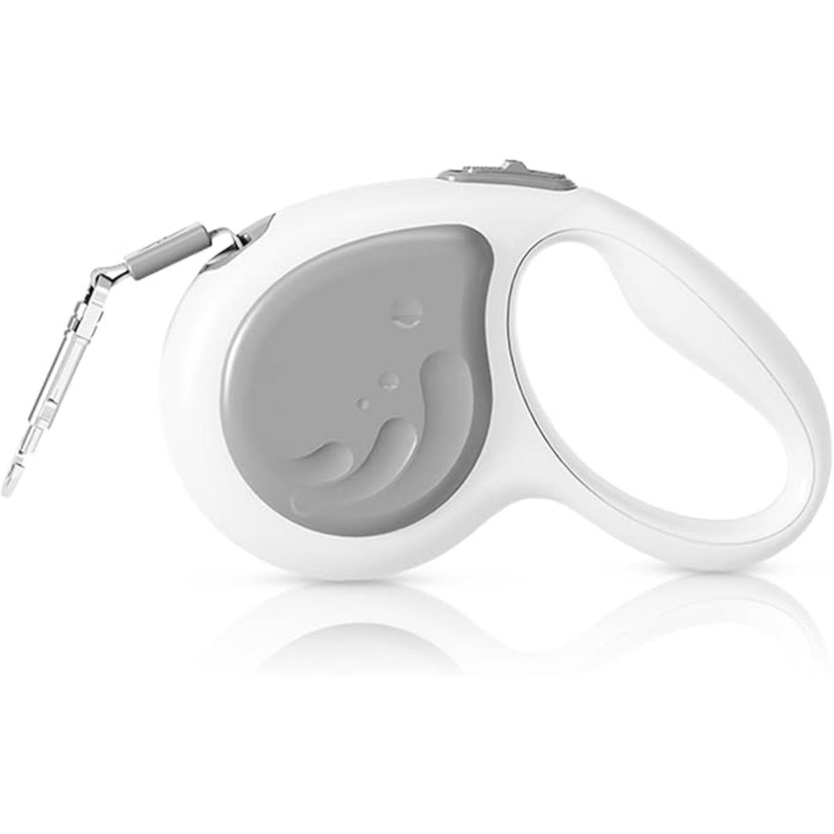 

5-метровый поводок-рулетка для собак, прочная нейлоновая лента, поводок для выгула собак, не спутывается на 360°, быстрозажимной тормоз одним нажатием, нескользящая ручка для собак всех размеров серый