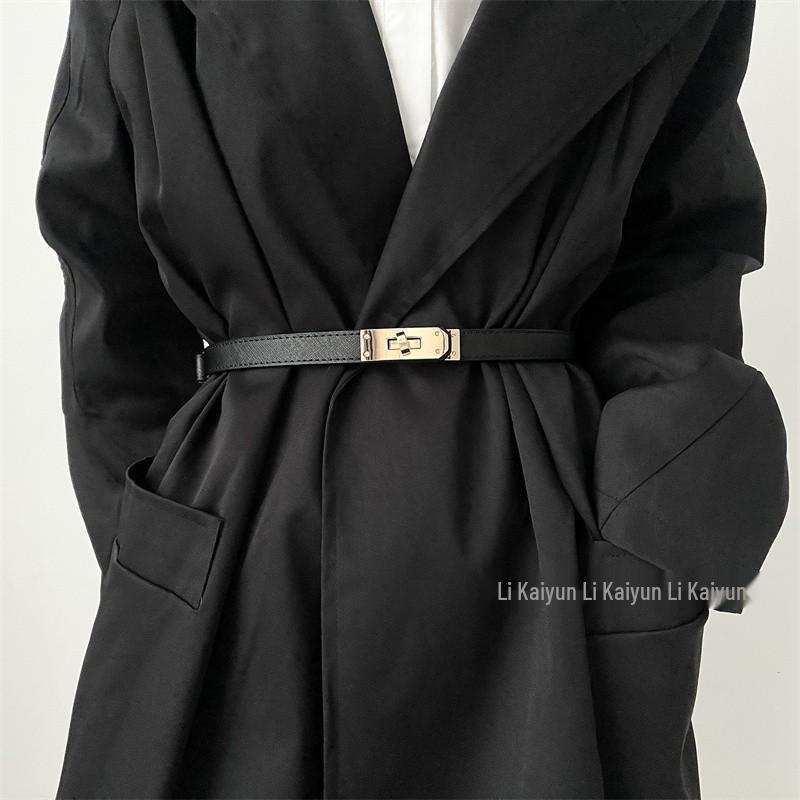 Damenmode Ledergürtel aus Rindsleder für Röcke, Jeans, Kleider & Mäntel - Schlankes Taillenbetonendes Accessoire