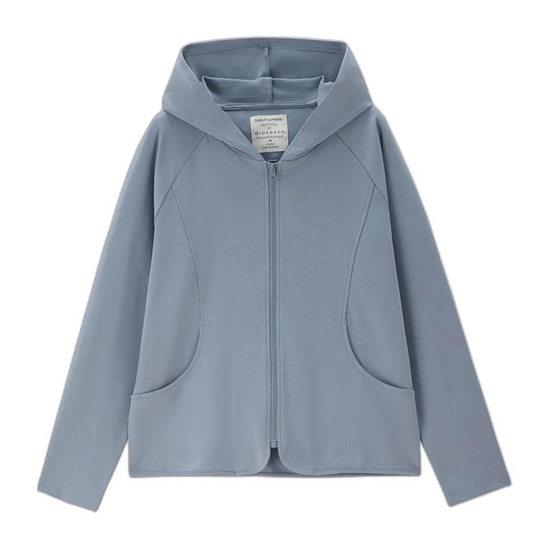 

Giordano Women s Curved Pocket Hooded Zip-Up Sweatshirt XL