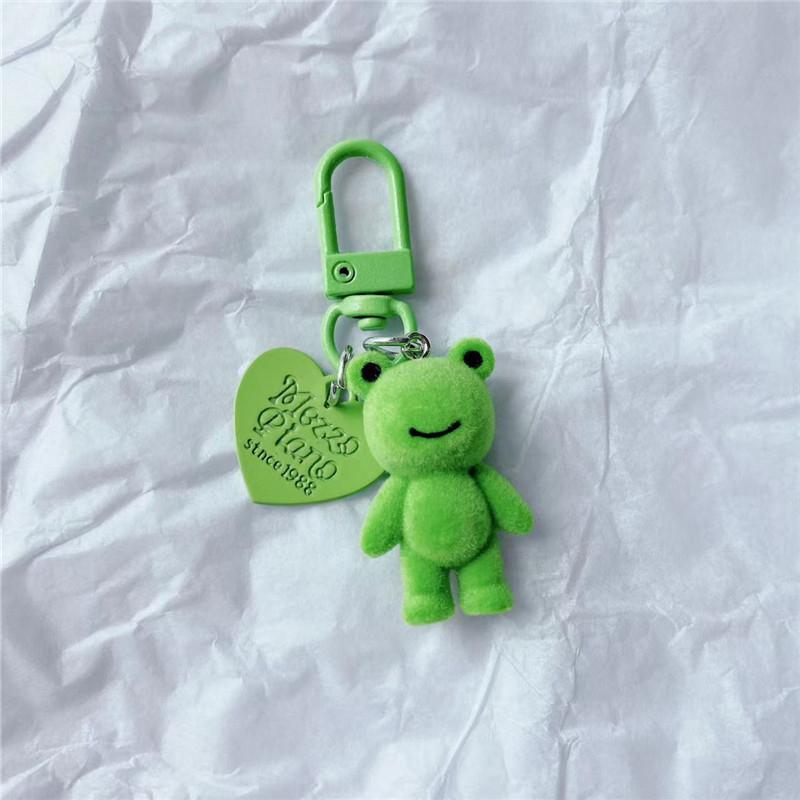 Cute Cartoon Frog Phone Lanyard Flocking Frog Phone Chain Keychain Lovely Animal Key Pendant Backpack Ornament Couple Gifts