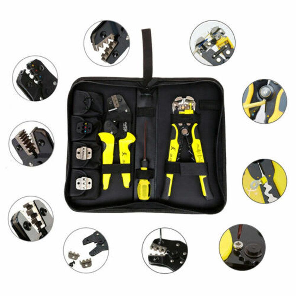 Professional 4 In 1 Wire Crimpers Ratcheting Terminal Crimping Pliers Cord End Terminals Tool With Wire Stripper