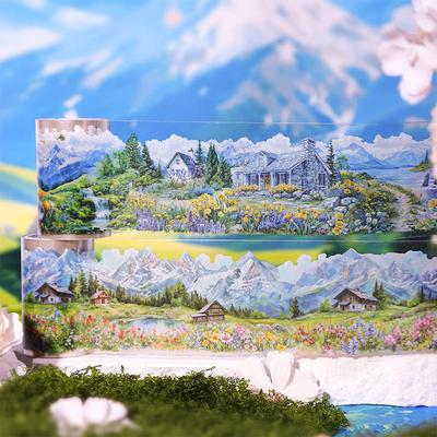 Healing Scenery PET Tape: Town & Nature Series - Houses Pattern DIY Stickers