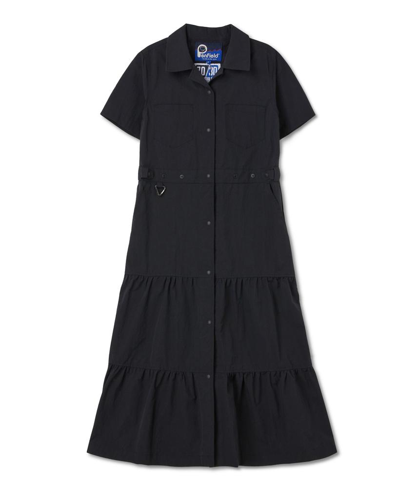 Penfield Open Collar Waist Adjustment Shirred Dress Black_Fs2Ws02F